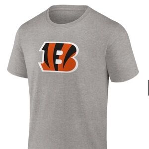 Cincinnati Bengals men’s Team Primary Logo T-Shirt Heathered Gray size medium